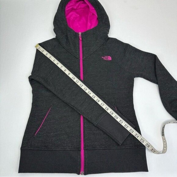The North Face Women’s Dark Gray Full Zip Hooded French Terry Track Jacket M/C37 - Picture 14 of 14